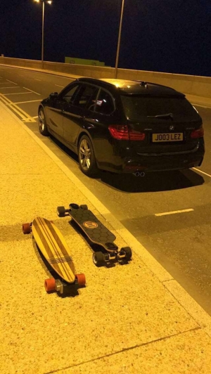 car and boards
